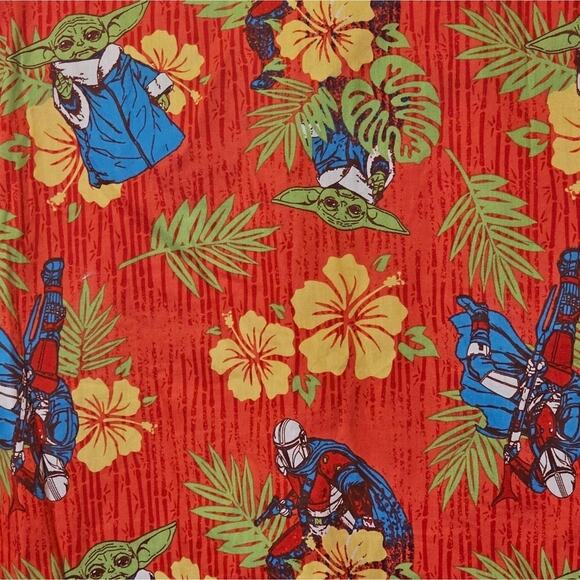 Star Wars Mandalorian Baby Yoda Hawaiian Size M Boys Shirt - Picture 5 of 5